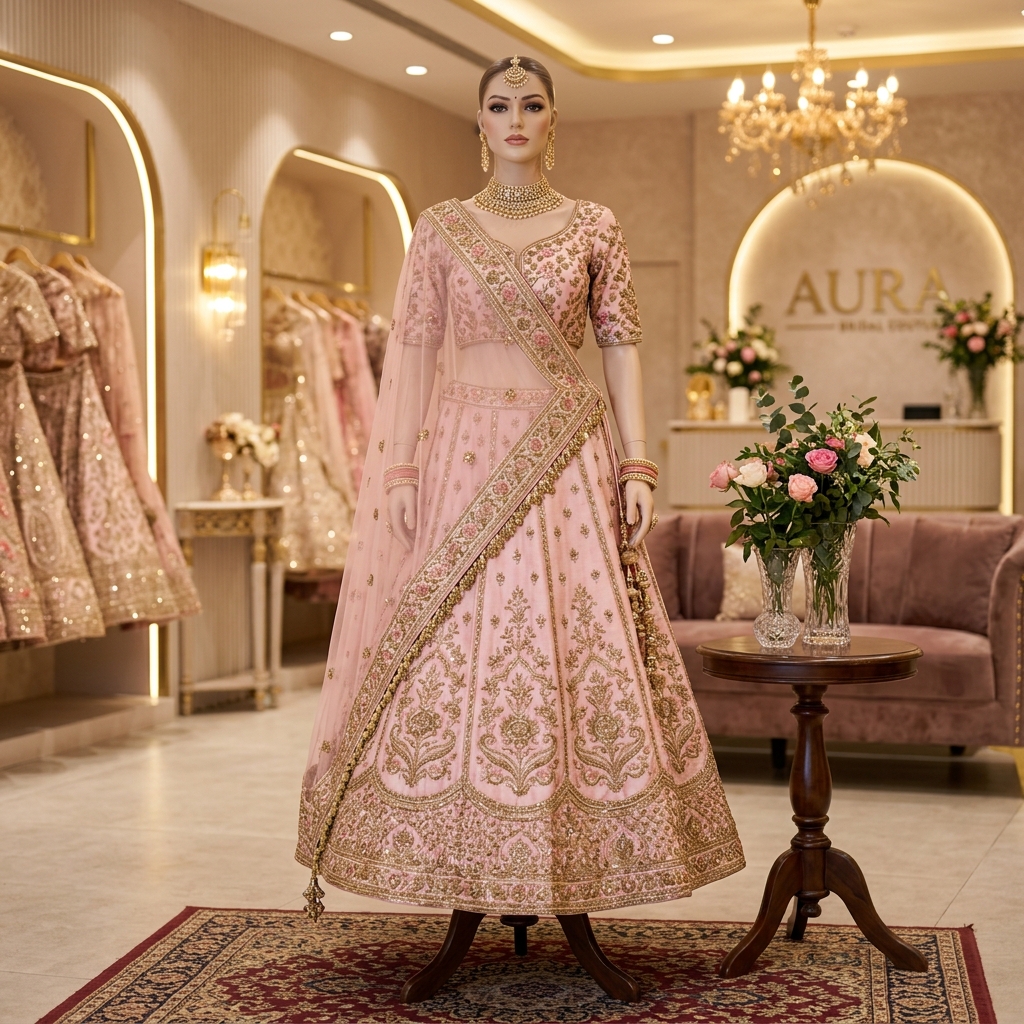 Bridal studio lehenga display